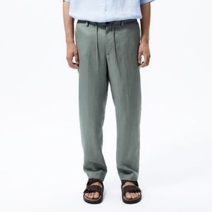 NWT Zara Mens 100% Linen Pants Sea Green Size 34